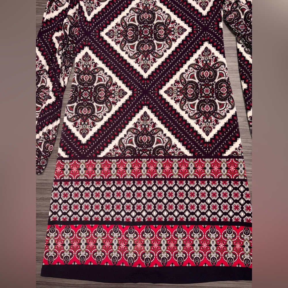 Tommy Hilfiger Women's Patchwork-Print A-Line Dress Size 4 - Picture 2 of 8